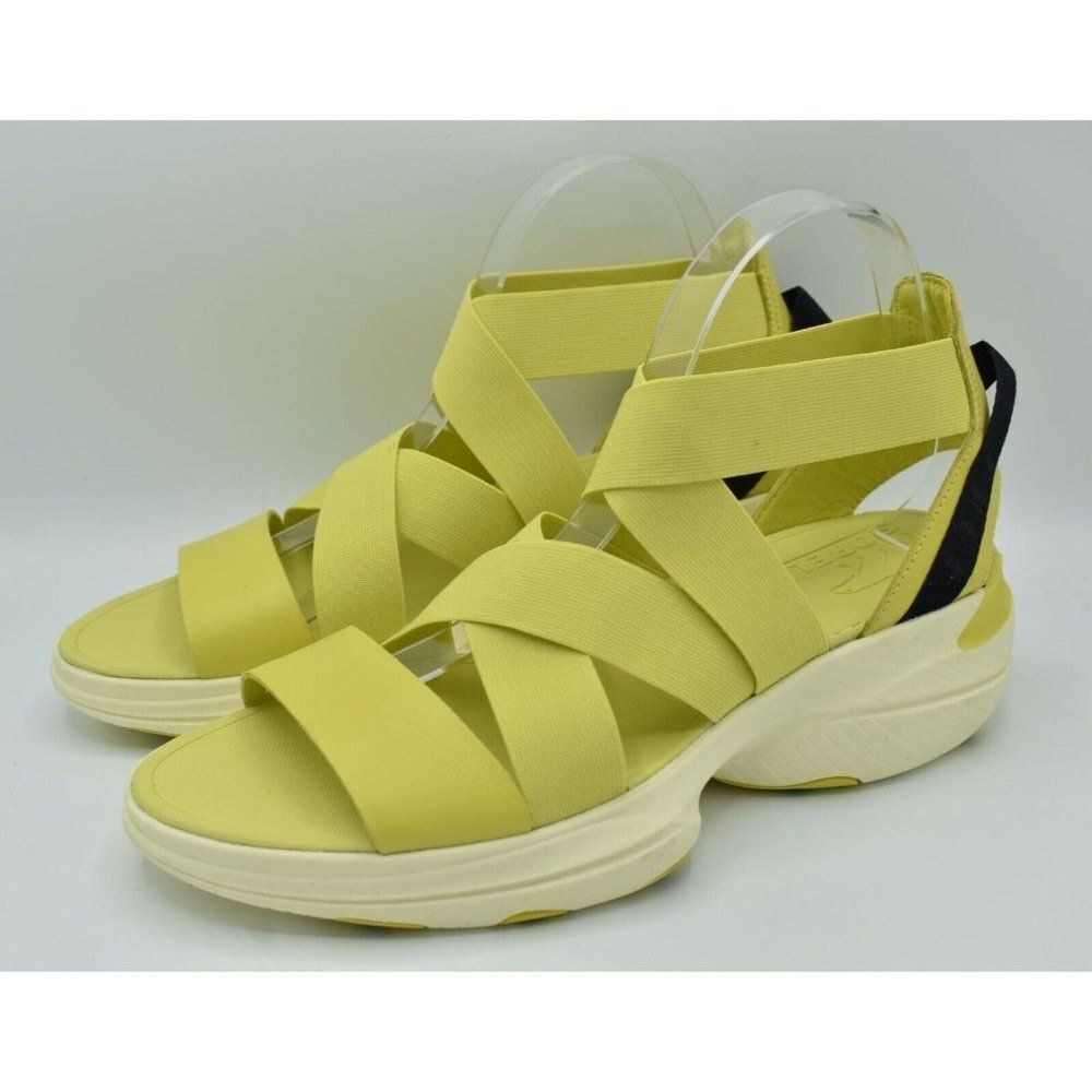 Sorel Womens Size 10.5 Explorer Blitz Strappy Neon Yellow Platform Sandals Shoes